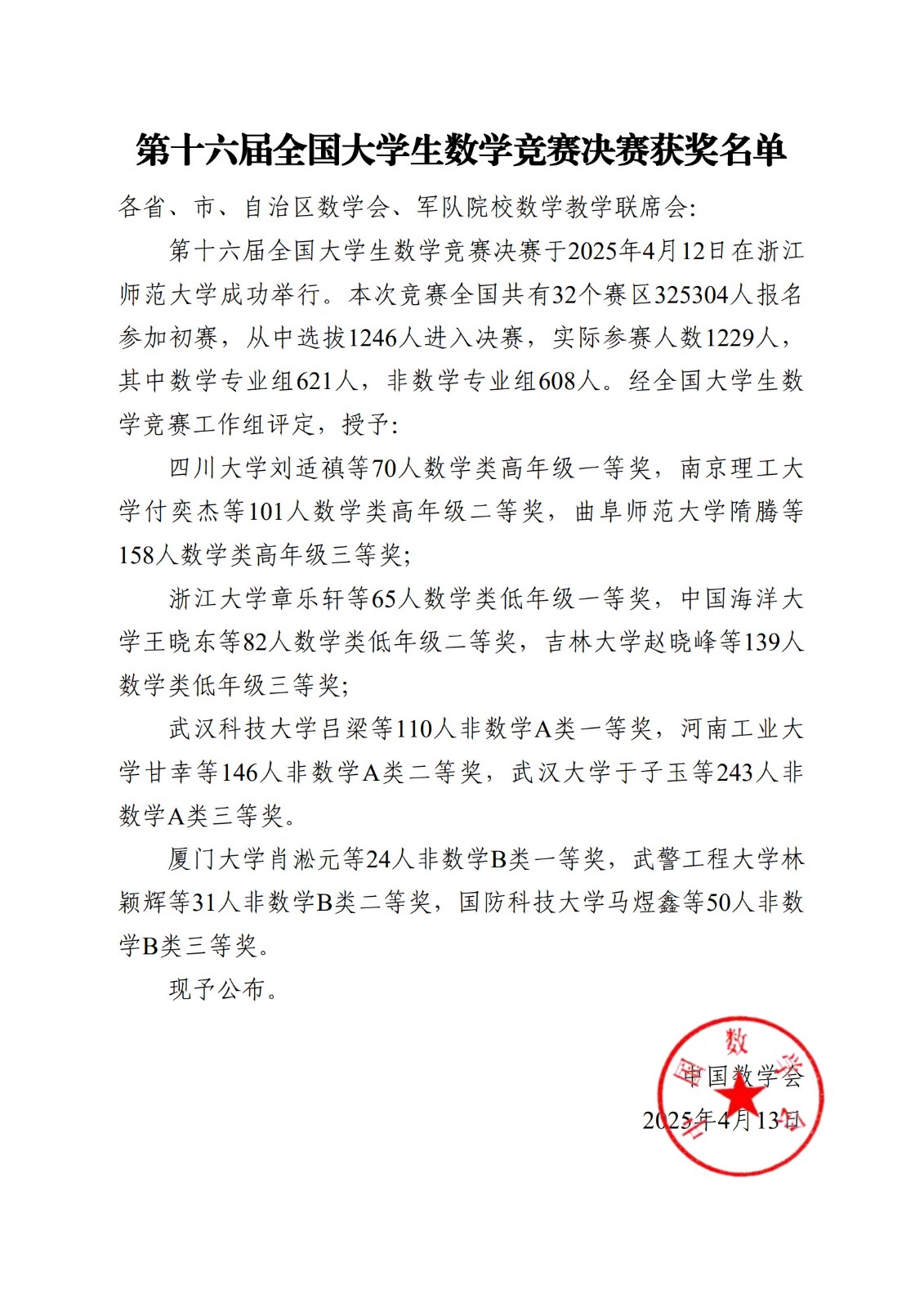 第十六全國大學生數學競賽決(jue) 賽獲獎名單_1.jpg